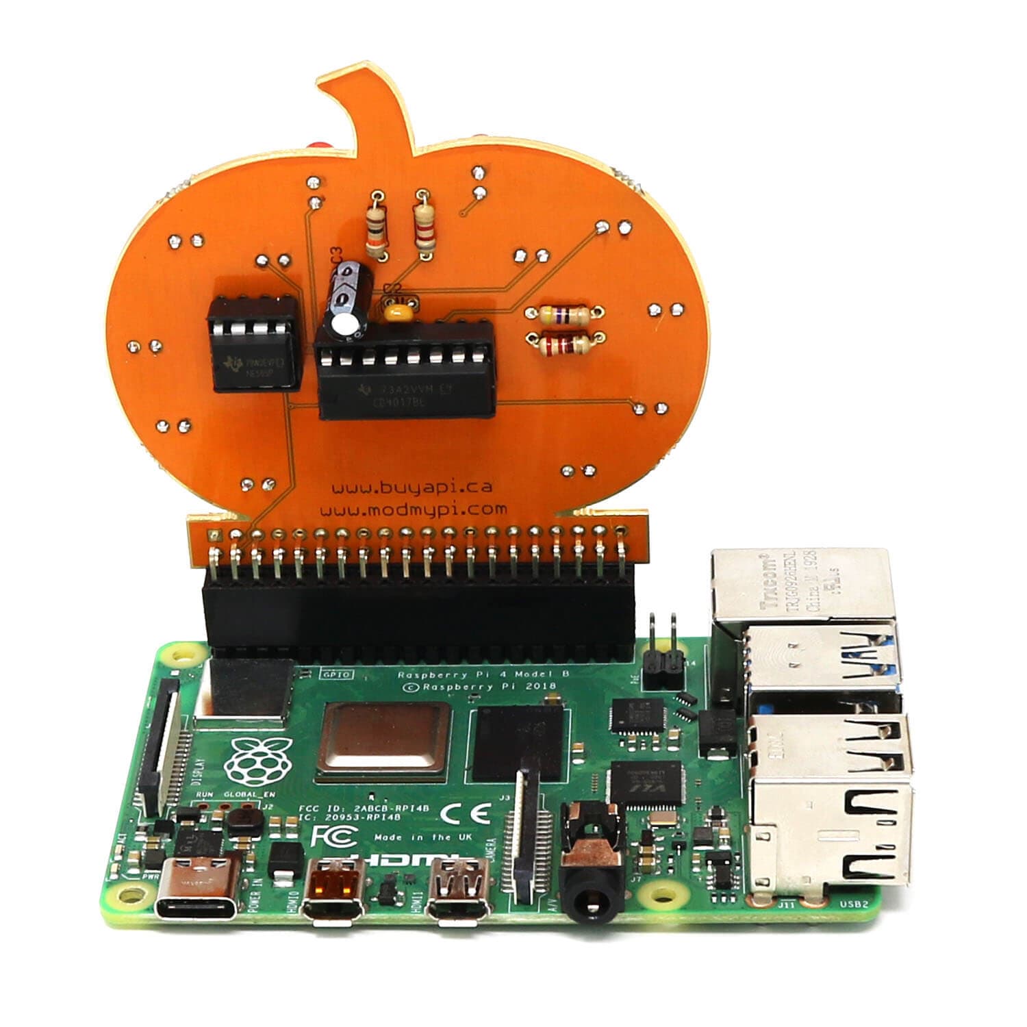 Halloween PumpkinPi Soldering Kit for Raspberry Pi (555 Timer) - The Pi Hut