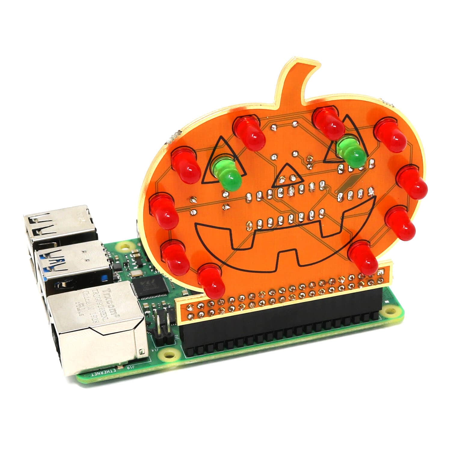 Halloween PumpkinPi Soldering Kit for Raspberry Pi (555 Timer) - The Pi Hut