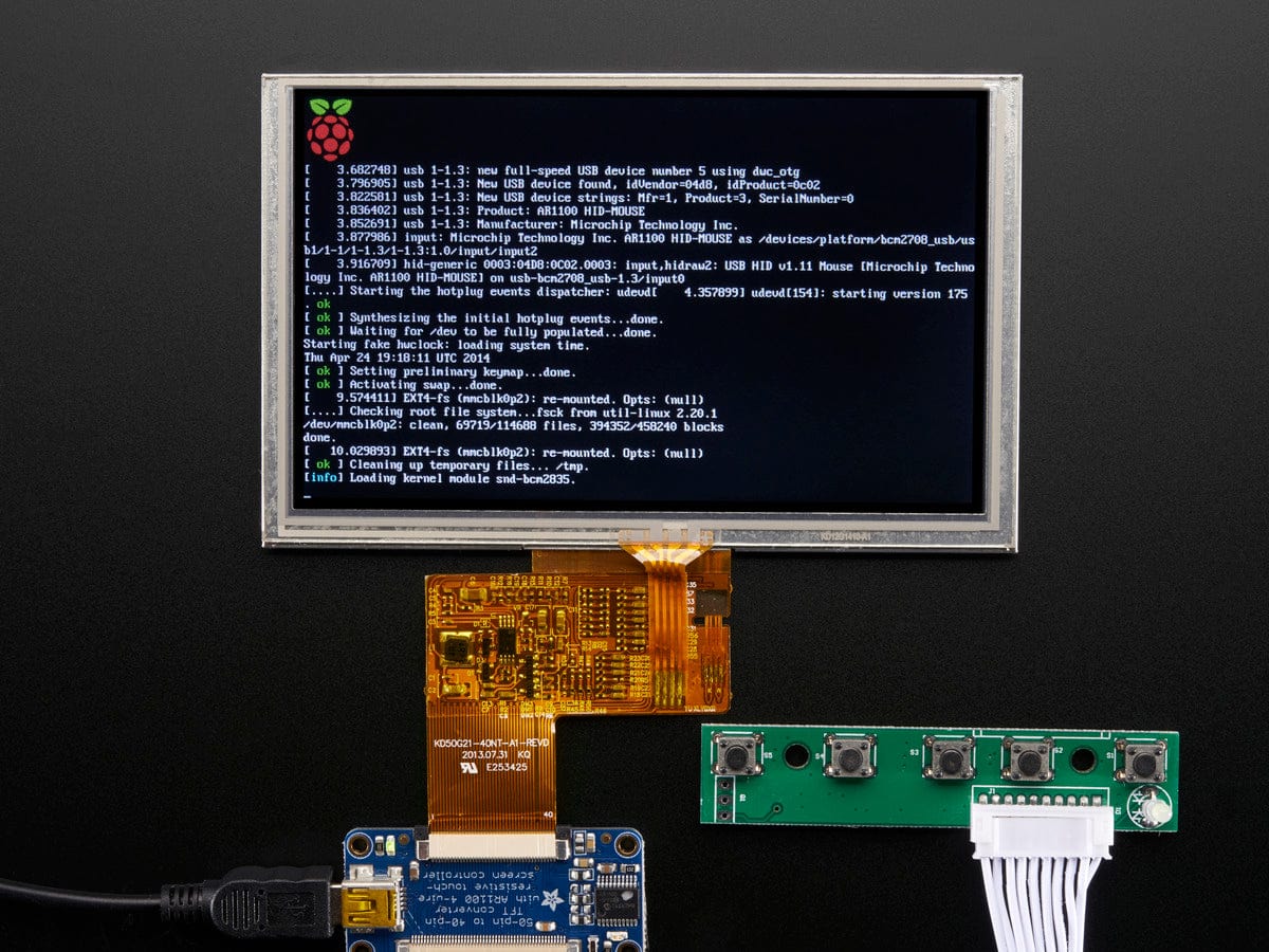 HDMI 4 Pi: 5" Display (w/Touch) 800x480 - HDMI/VGA/NTSC/PAL - The Pi Hut