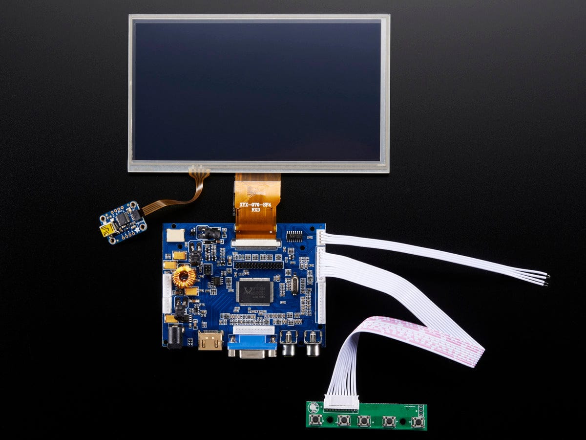 HDMI 4 Pi: 7" Display & Audio 1024x600 w/Touchscreen - The Pi Hut