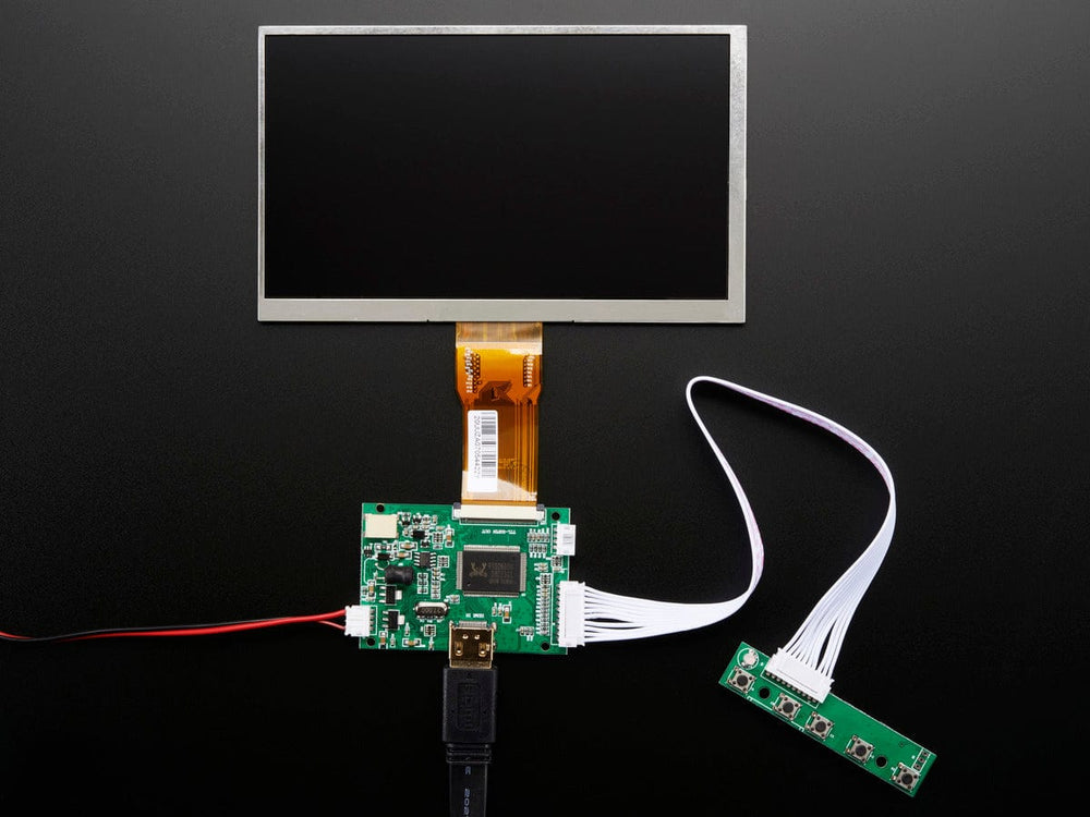 HDMI 4 Pi: 7" Display no Touchscreen 1024x600 w/ Mini Driver - The Pi Hut