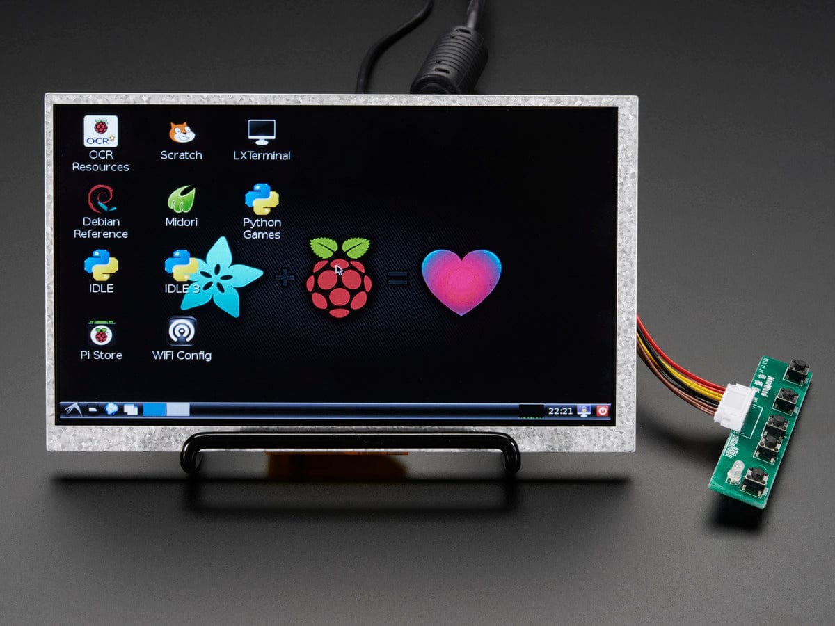 HDMI 4 Pi: 7" Display no Touchscreen 800x480 - HDMI/VGA/NTSC/PAL - The Pi Hut