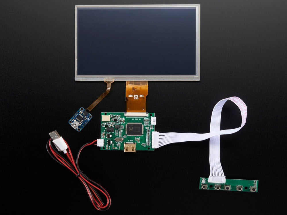 HDMI 4 Pi: 7" Display w/Touchscreen 1024x600 w/ Mini Driver - The Pi Hut