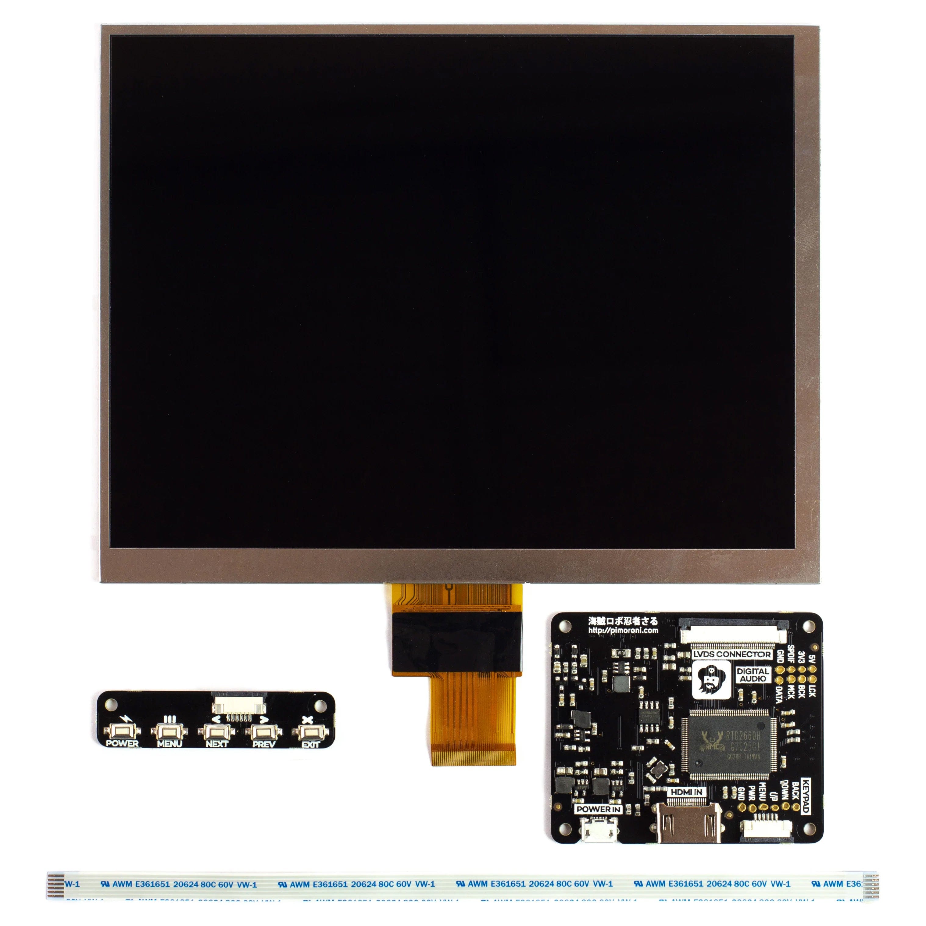 HDMI 8" IPS LCD Screen Kit (1024x768) - The Pi Hut