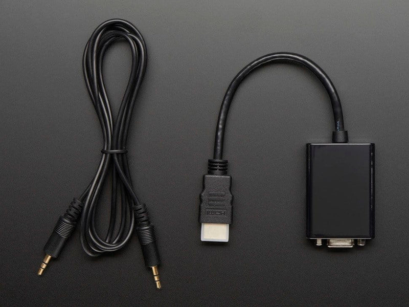 HDMI to VGA Video Adapter and 3.5mm Male/Male Stereo Cable - The Pi Hut