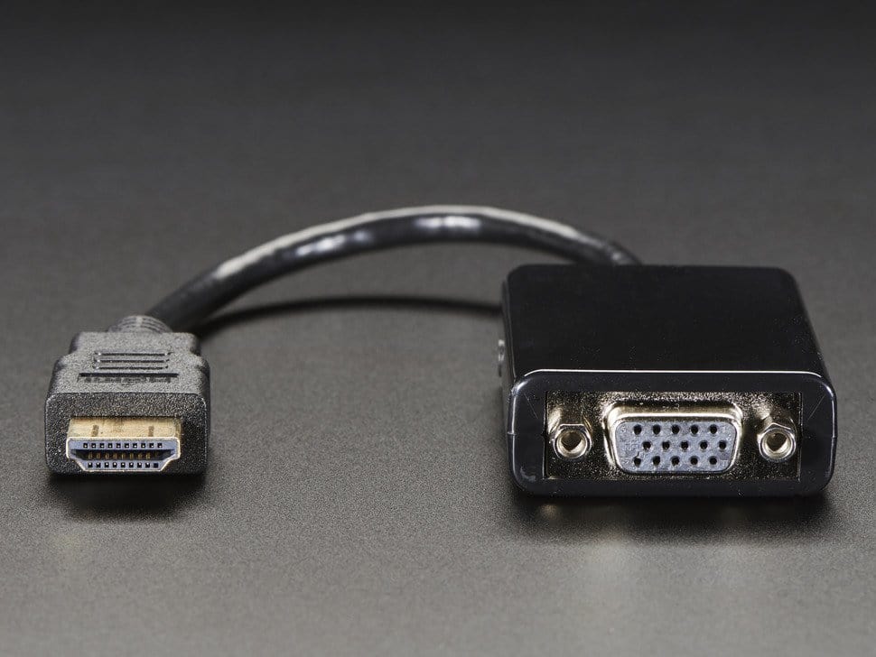 HDMI to VGA Video Adapter and 3.5mm Male/Male Stereo Cable - The Pi Hut