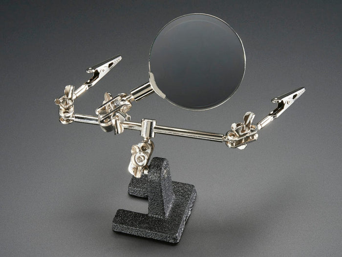 SE MZ101 HELPING 3RD HAND STAND JEWELRY PC BOARD HOBBY HOLDER 4X LENS MAGNIFIER