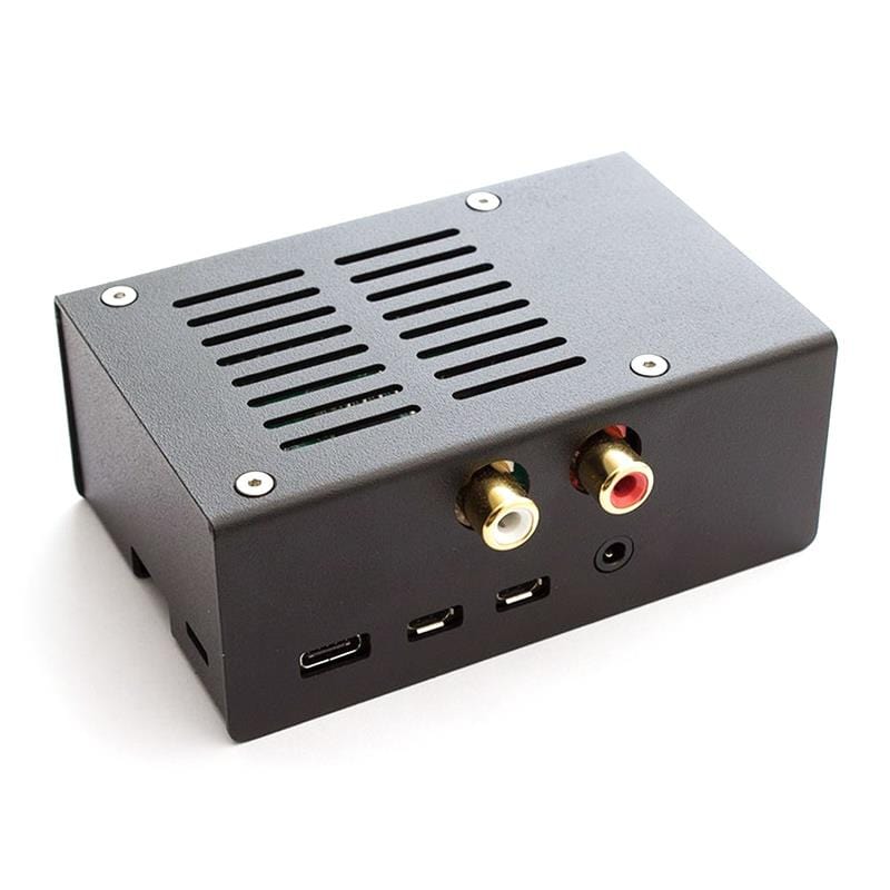 HiFiBerry DAC/ADC Raspberry Pi 4 Steel Case - Black [discontinued] - The Pi Hut