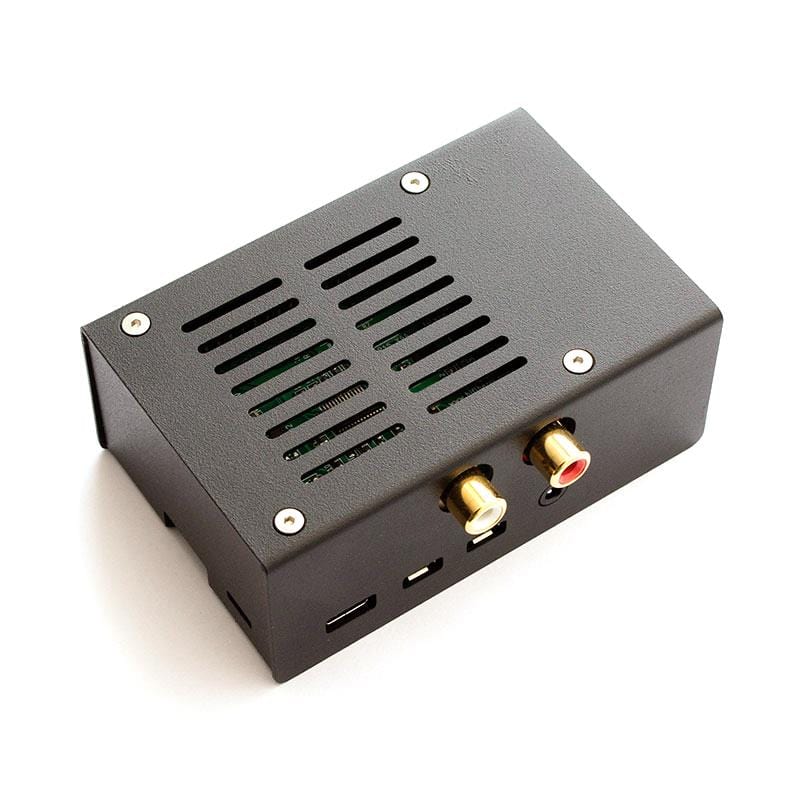 HiFiBerry DAC/ADC Raspberry Pi 4 Steel Case - Black [discontinued] - The Pi Hut