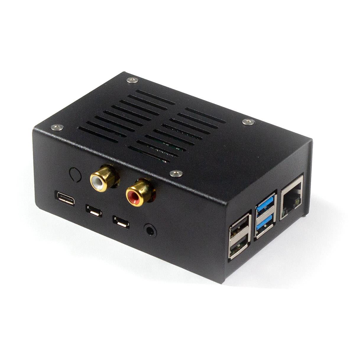 HiFiBerry DAC+/ADC Raspberry Pi 4 Steel Case V2 - Black - The Pi Hut