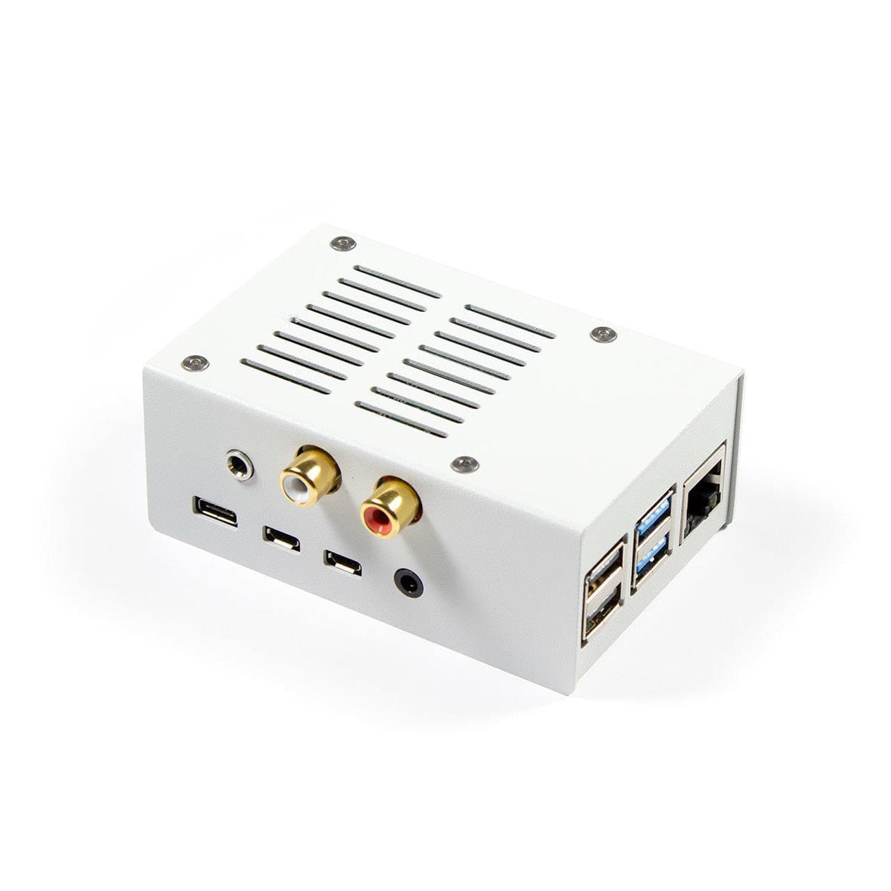 HiFiBerry DAC+ RCA/ADC Raspberry Pi 4 Steel Case - White - The Pi Hut