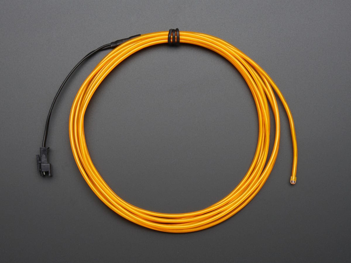 High Brightness Yellow Electroluminescent (EL) Wire - 2.5 meters - The Pi Hut