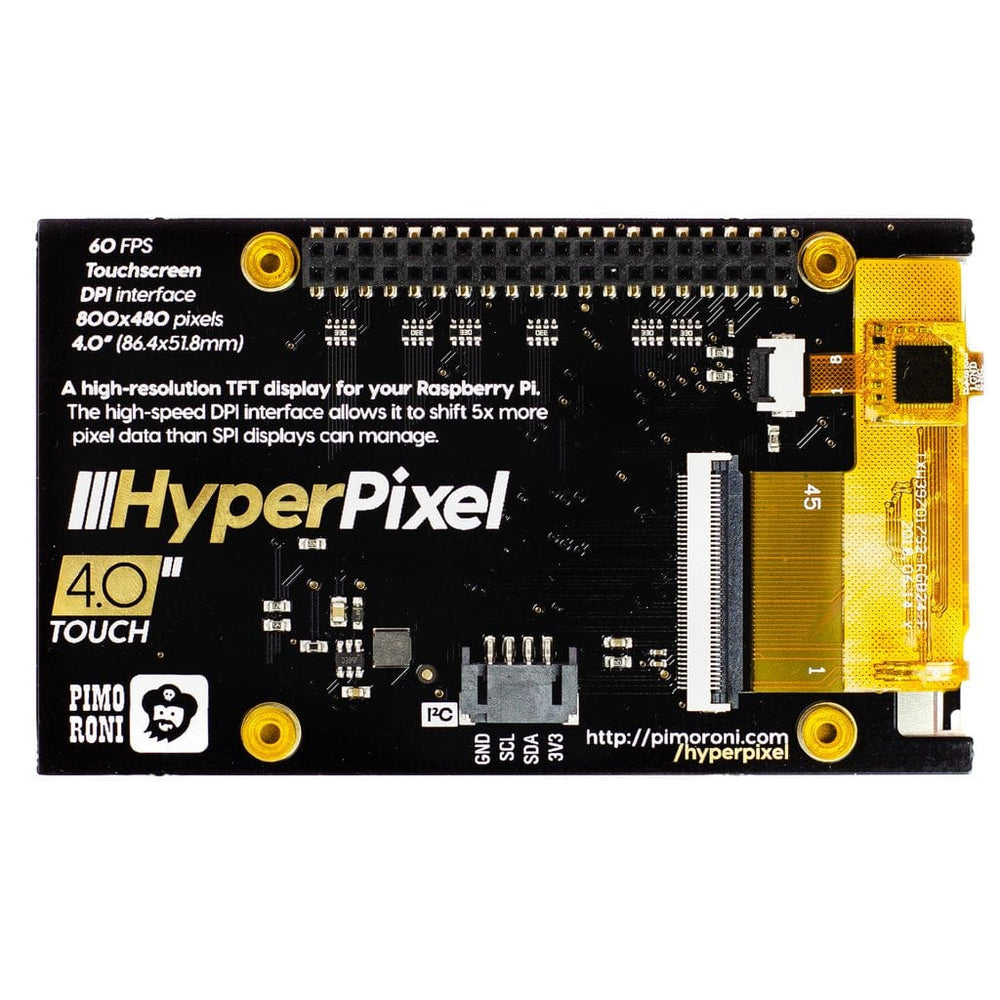 HyperPixel 4.0 - Hi-Res Display for Raspberry Pi - The Pi Hut