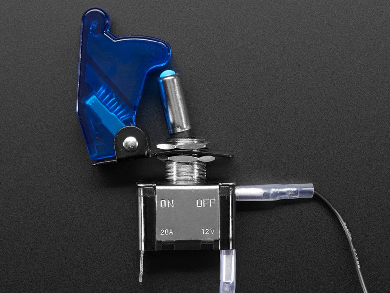 Illuminated Toggle Switch with Cover - Blue - The Pi Hut