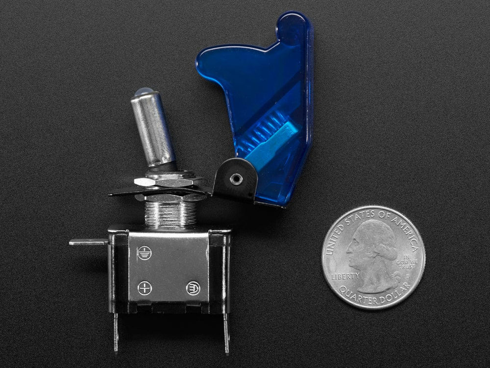 Illuminated Toggle Switch with Cover - Blue - The Pi Hut