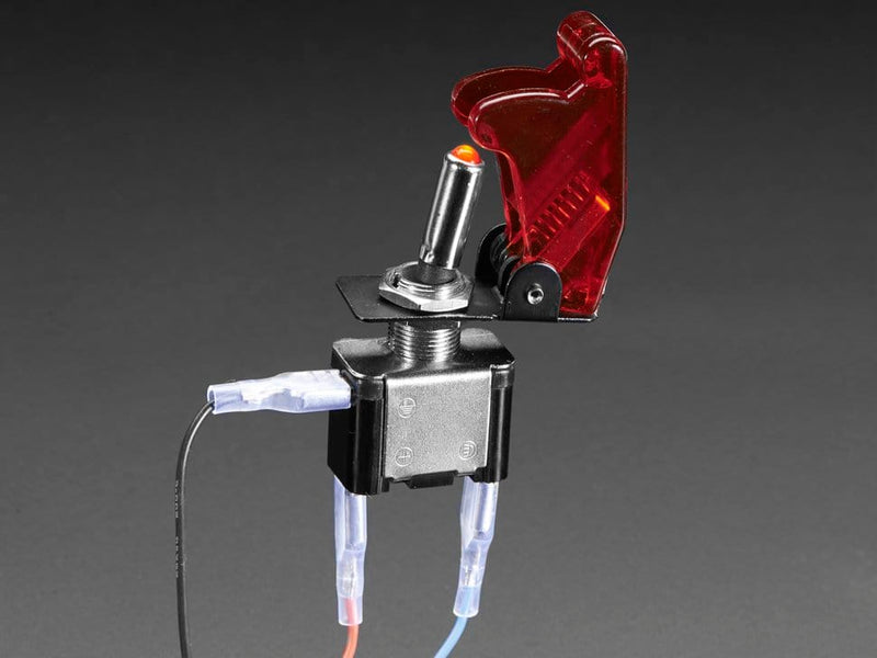 Illuminated Toggle Switch with Cover - Red - The Pi Hut