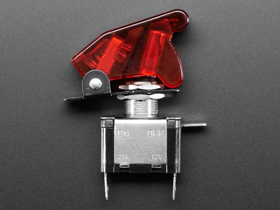 Illuminated Toggle Switch with Cover - Red - The Pi Hut