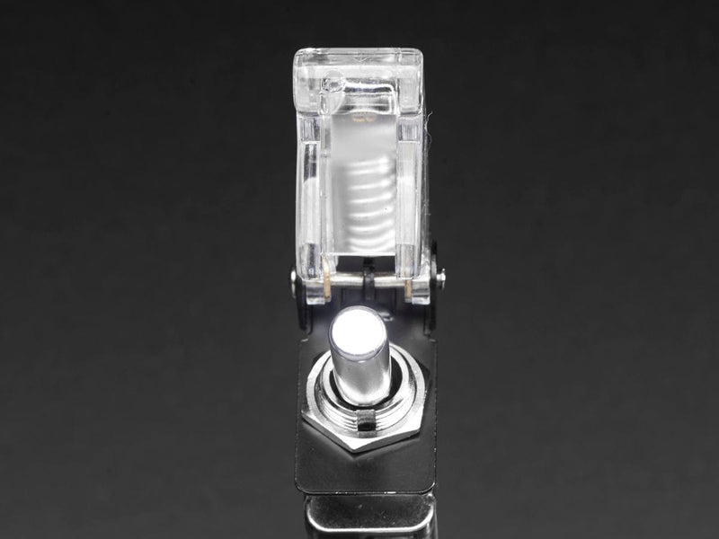 Illuminated Toggle Switch with Cover - White / Clear - The Pi Hut