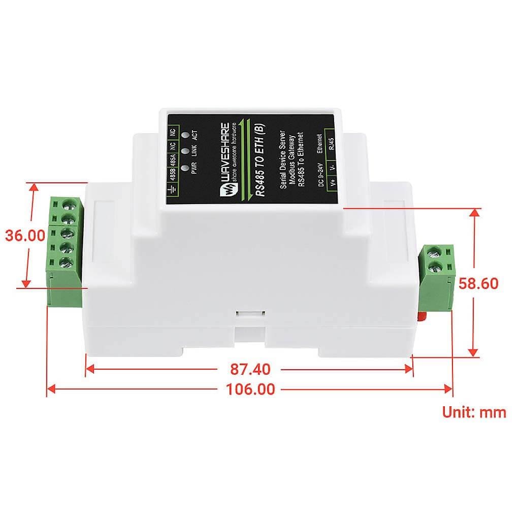 Industrial Serial Server - RS485 to RJ45 Ethernet - The Pi Hut