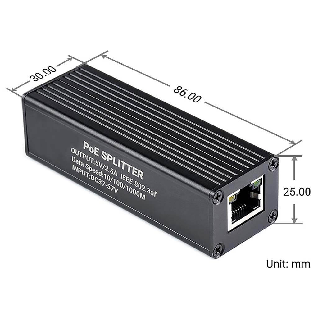 Industrial USB-C Gigabit PoE Splitter (5V 2.5A) - The Pi Hut