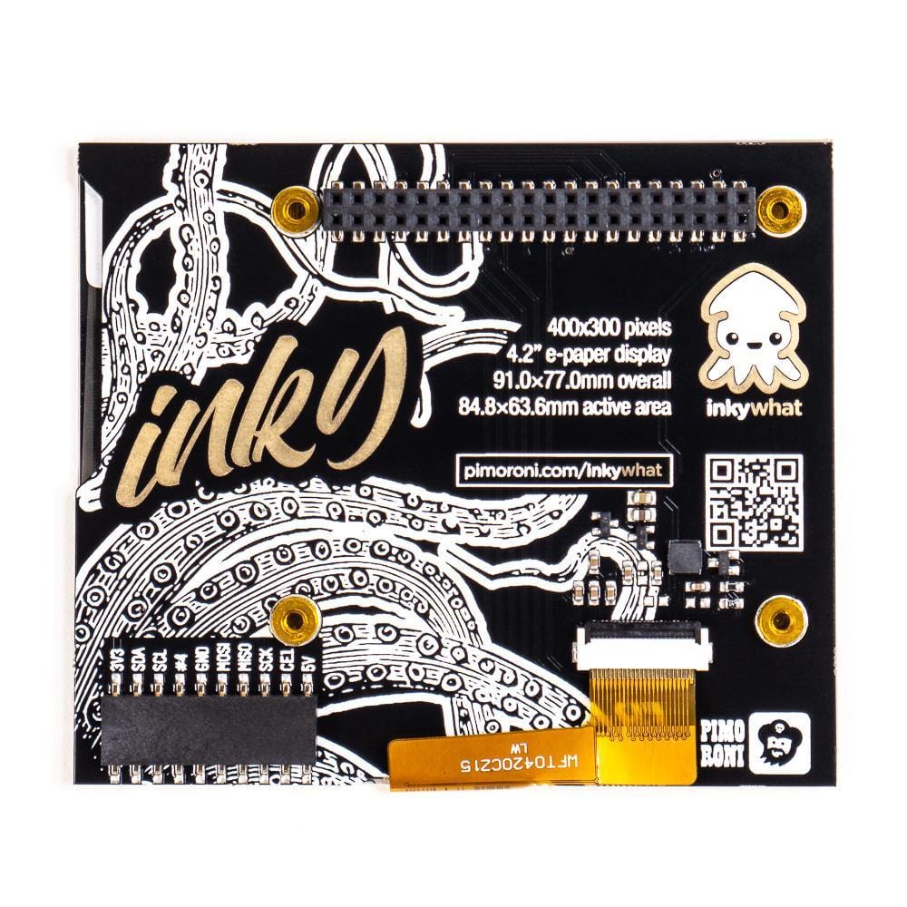 Inky wHAT (ePaper/eInk/EPD) - Black/White - The Pi Hut