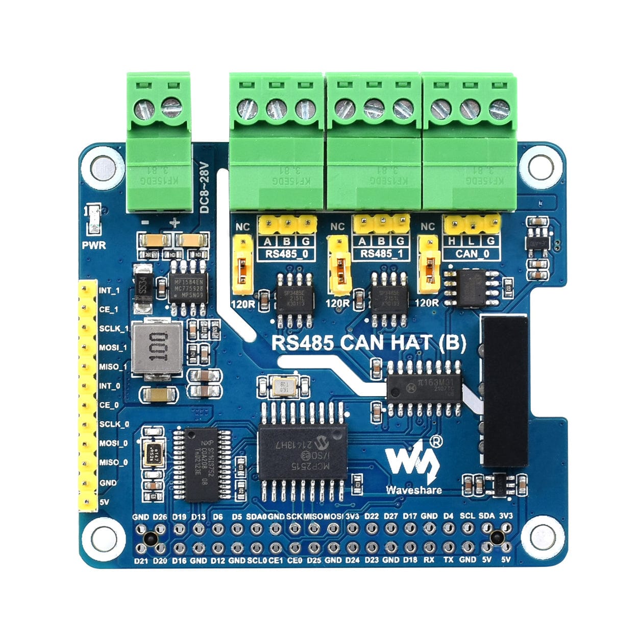 Isolated RS485 CAN HAT (B) For Raspberry Pi - The Pi Hut