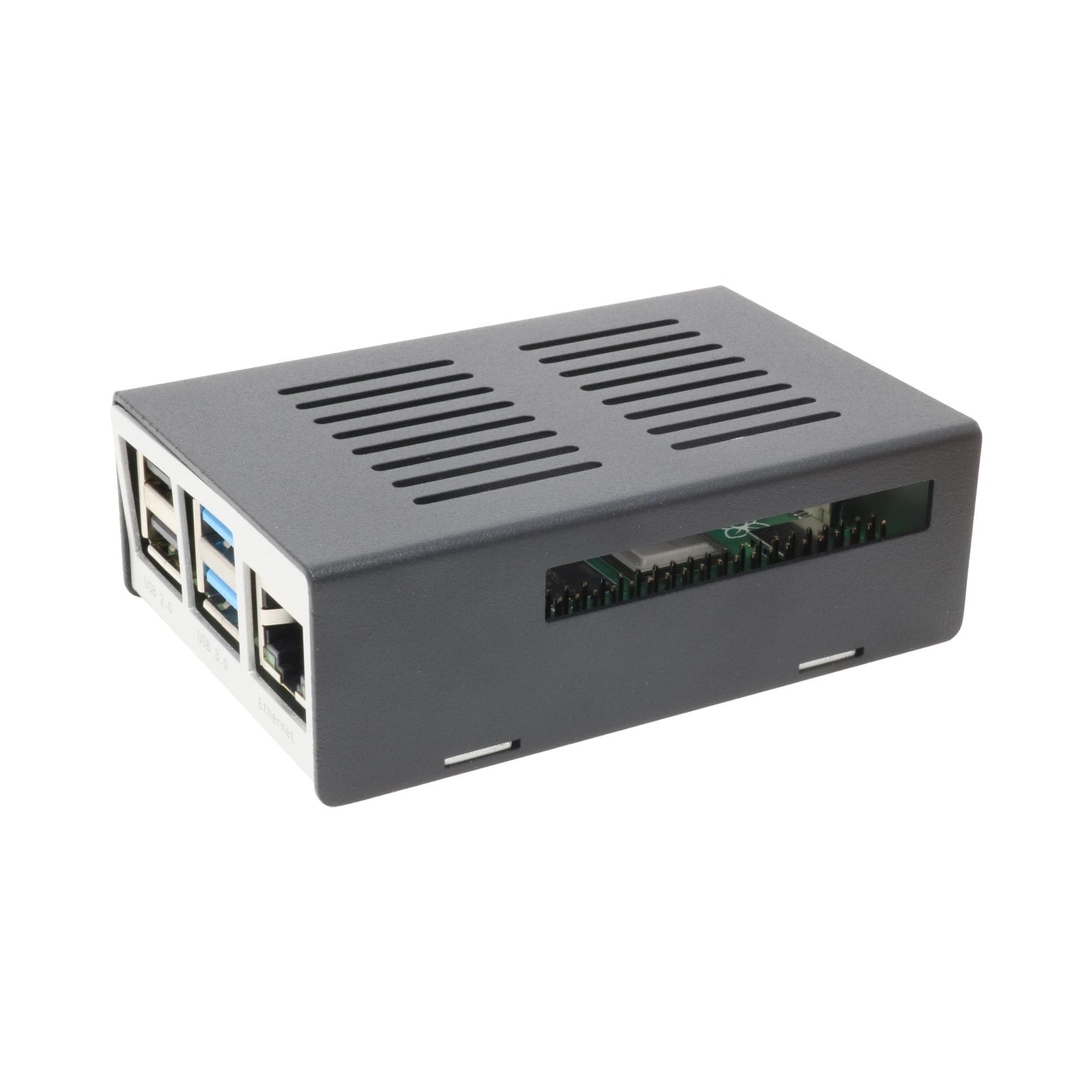 KKSB Raspberry Pi 4 Case - Black/Silver - The Pi Hut