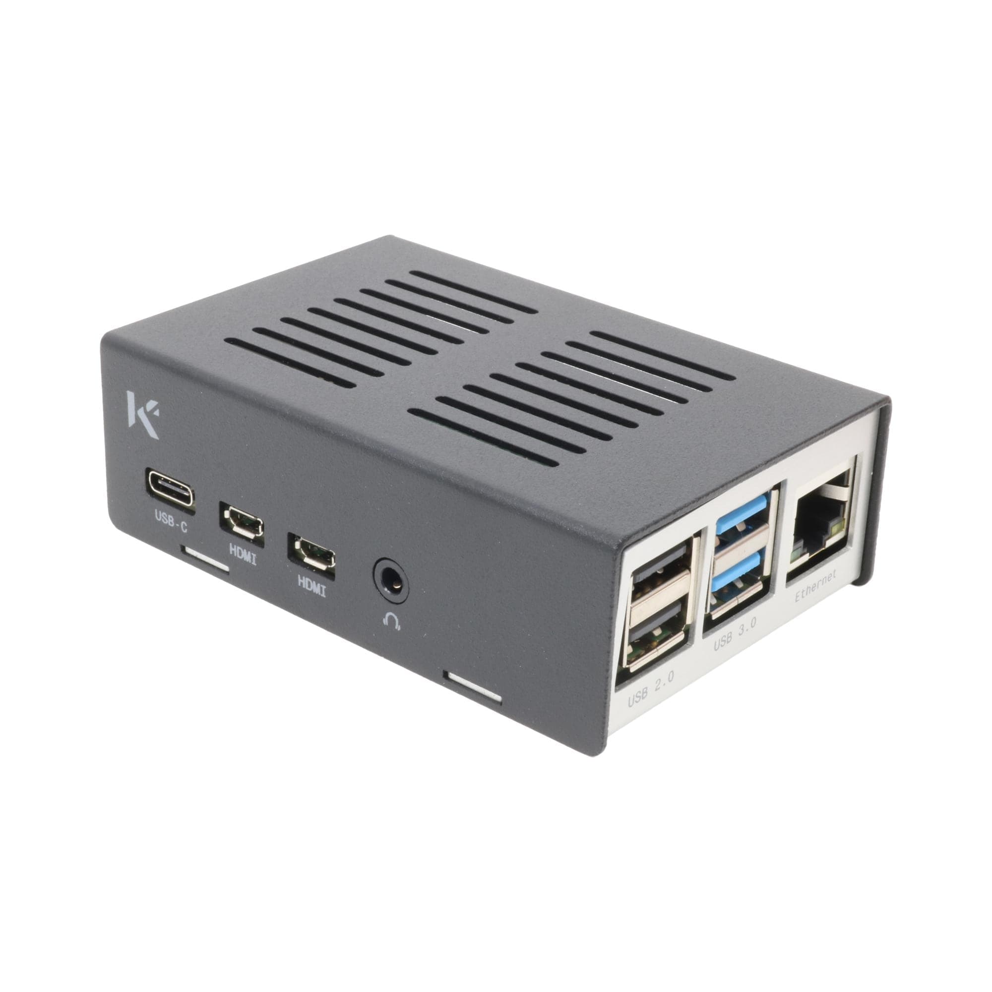 KKSB Raspberry Pi 4 Case - Black/Silver - The Pi Hut