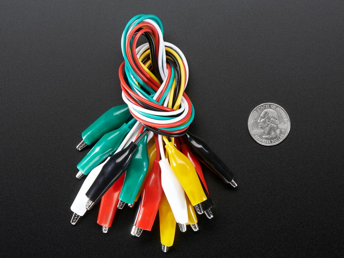 Large Alligator Clip Test Lead (set of 10) - The Pi Hut