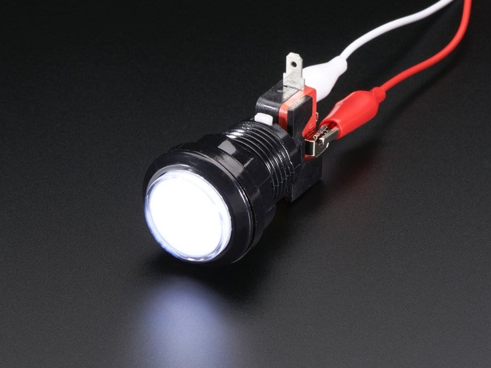 LED Illuminated Pushbutton - 30mm Round - The Pi Hut