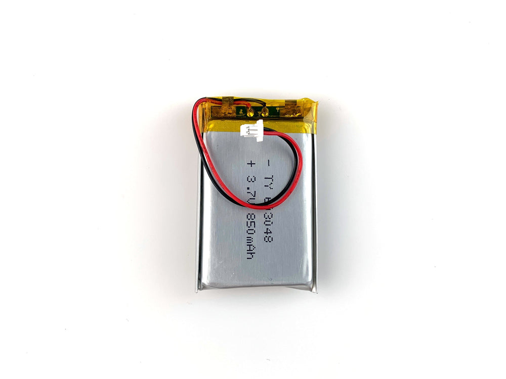 Lithium Ion Polymer LiPo Battery - 3.7V 850mAh - The Pi Hut