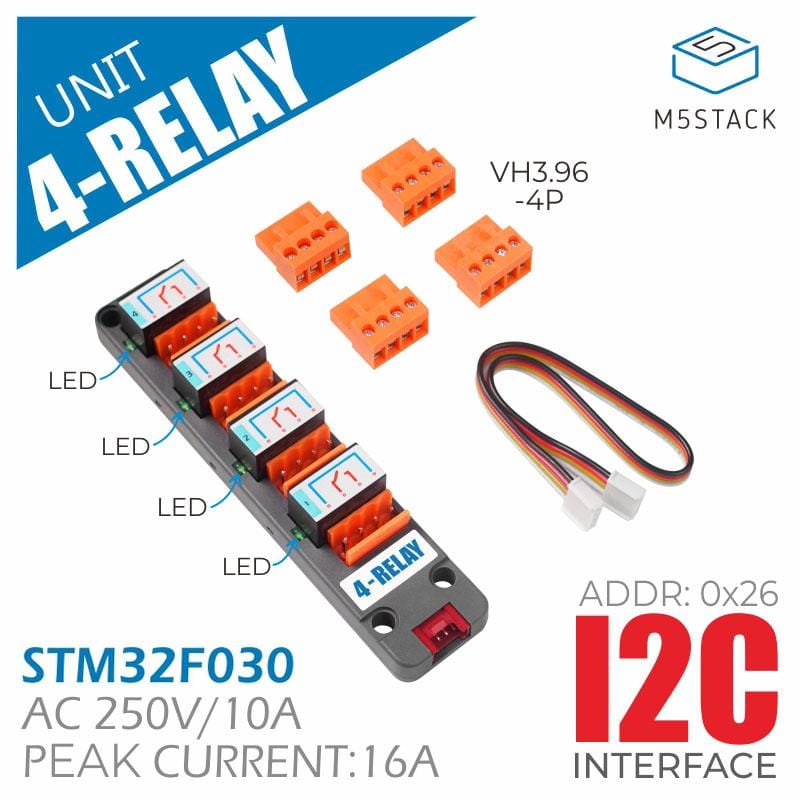 M5Stack 4-Relay Unit - The Pi Hut