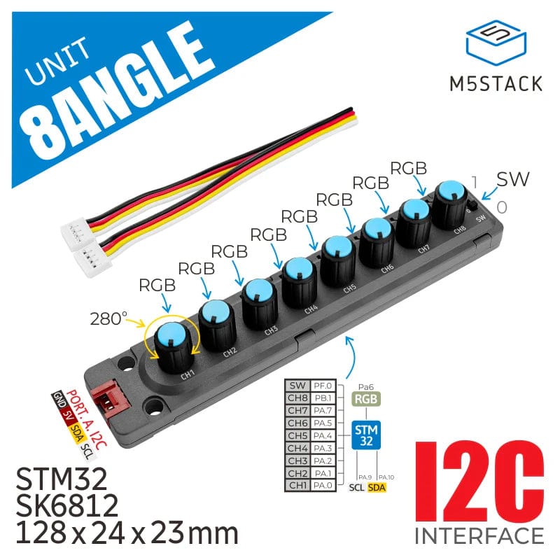 M5Stack 8-Angle Unit with Potentiometer - The Pi Hut