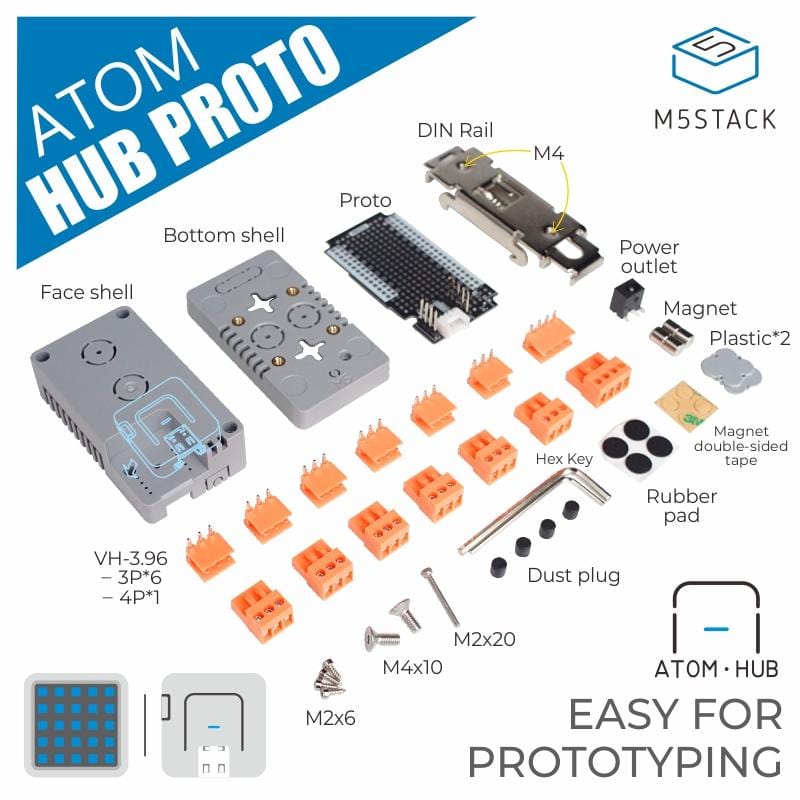 M5Stack ATOM HUB DIY Proto Board Kit - The Pi Hut
