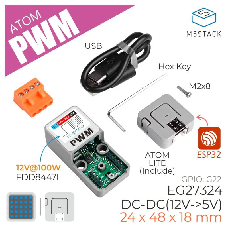 M5Stack ATOM PWM Kit (FDD8447L) - The Pi Hut