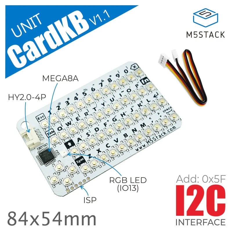 M5Stack CardKB Mini Keyboard Programmable Unit V1.1 (MEGA8A) - The Pi Hut