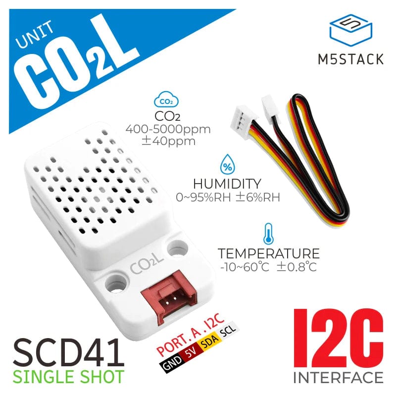 M5Stack CO2L Unit with Temperature and Humidity Sensor (SCD41) - The Pi Hut
