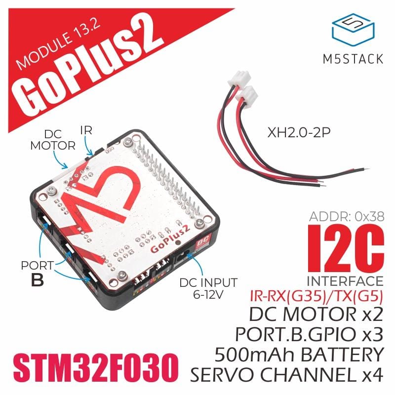 M5Stack Goplus2 DC Motor and Servo Driver Module (STM32F0) - The Pi Hut