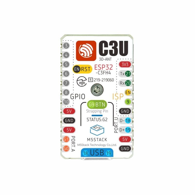 M5Stack M5stamp C3U Mate with Pin Headers - The Pi Hut