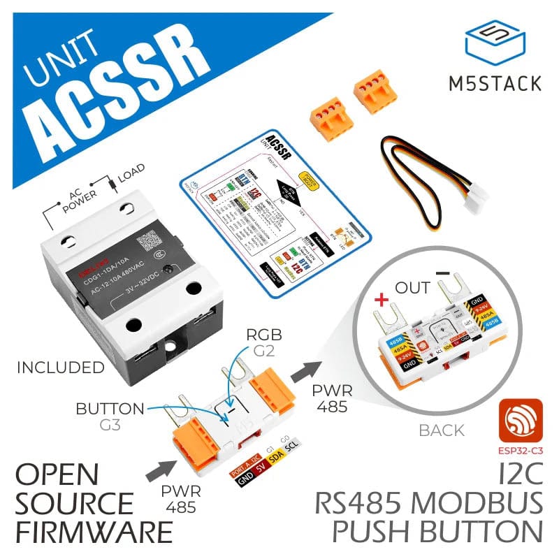 M5Stack Single-phase AC SSR Unit (CDG1-1DA-10A) - The Pi Hut