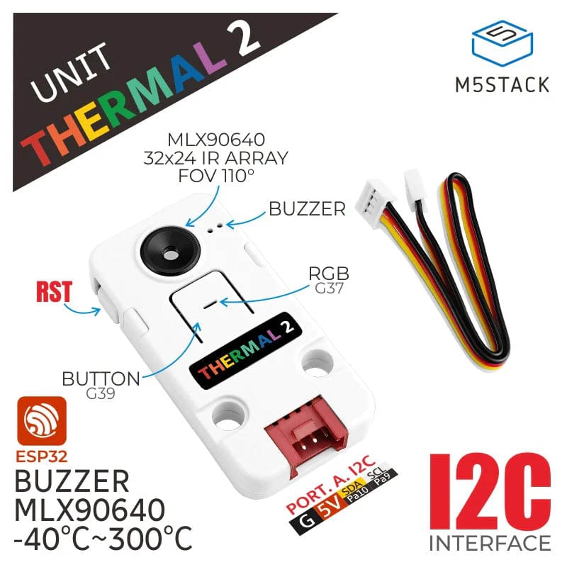 M5Stack Thermal Camera 2 Unit (MLX90640) -110 Degree FoV - The Pi Hut