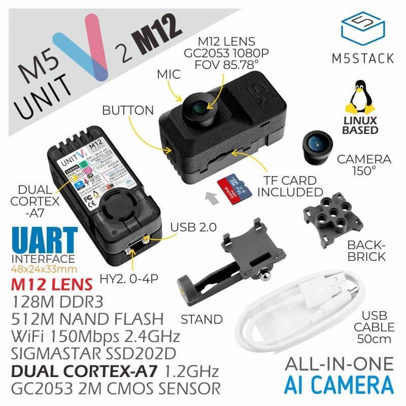 M5Stack UnitV2 M12 Version with Cameras - The Pi Hut