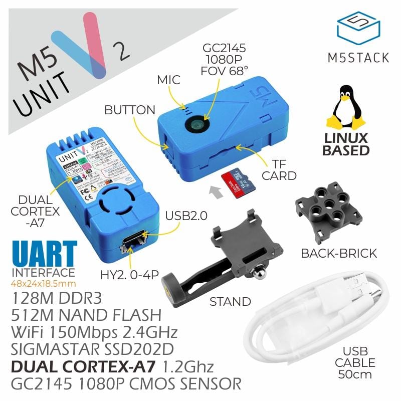 M5Stack  UnitV2 - The standalone AI Camera for Edge Computing (SSD202D) TinyML - The Pi Hut