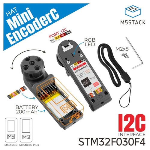 Stick Encoder M5StickC Mini Encoder HAT (STM32F030) - The Pi Hut