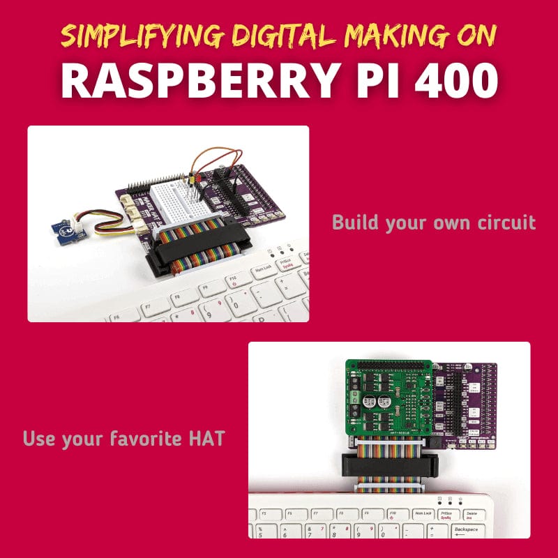 Maker HAT Base for Raspberry Pi 400 - The Pi Hut