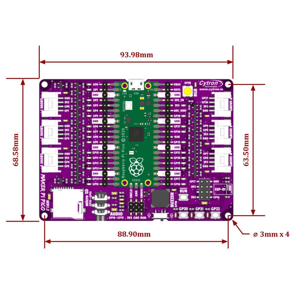 Maker Pi Pico (with pre-soldered Pico) - The Pi Hut