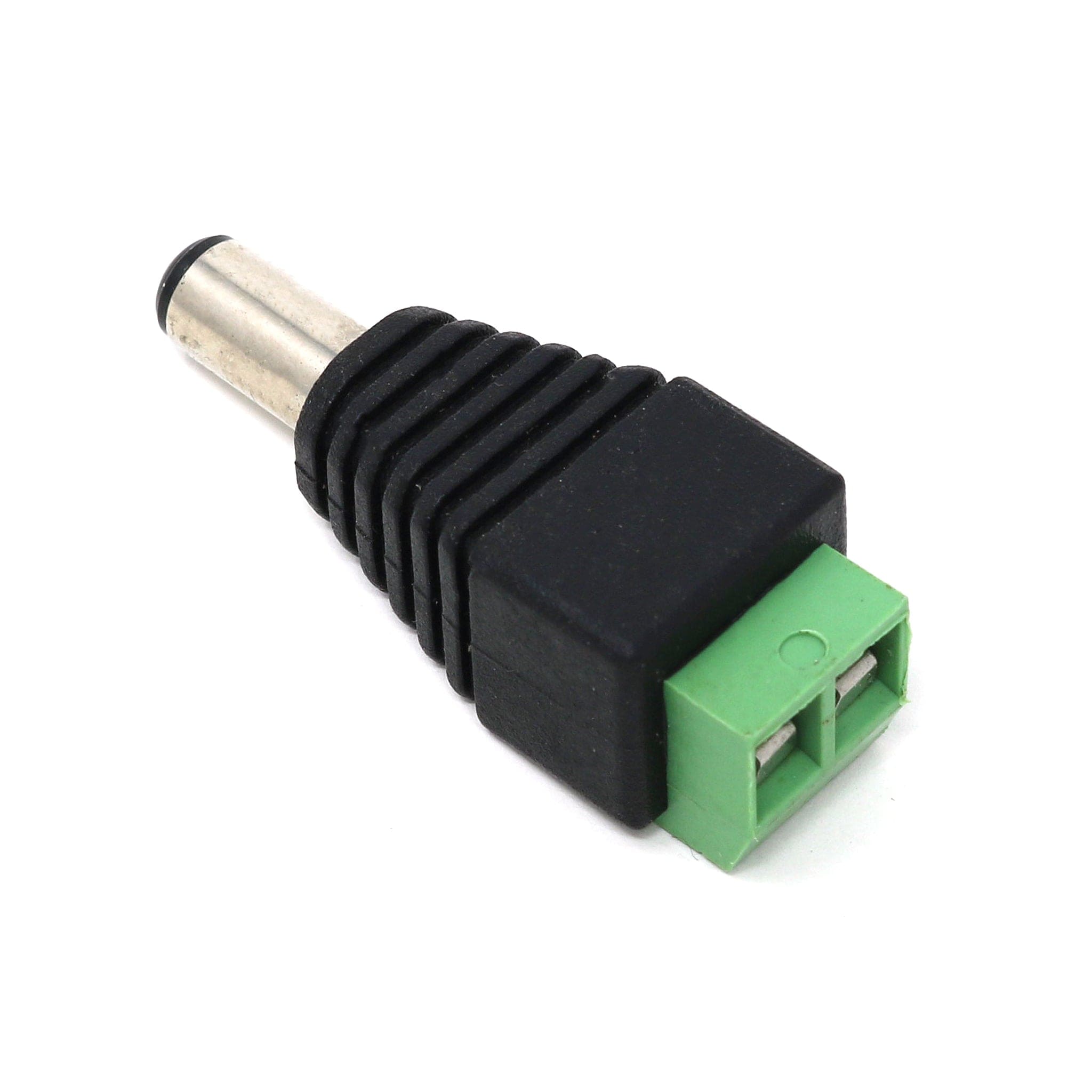 Male DC Power adapter - 2.1mm plug to screw terminal block - The Pi Hut