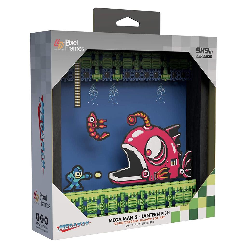 Mega Man 2 Lantern Fish Pixel Frame (9x9") - The Pi Hut