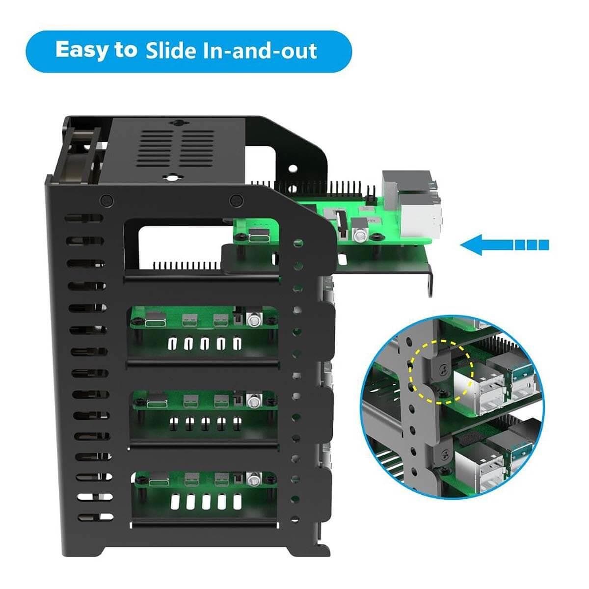 Metal Cluster Rack Case for Raspberry Pi - The Pi Hut