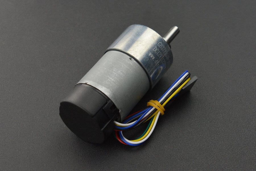 Metal DC Geared Motor w/Encoder - 12V 122RPM 38Kg.cm - The Pi Hut